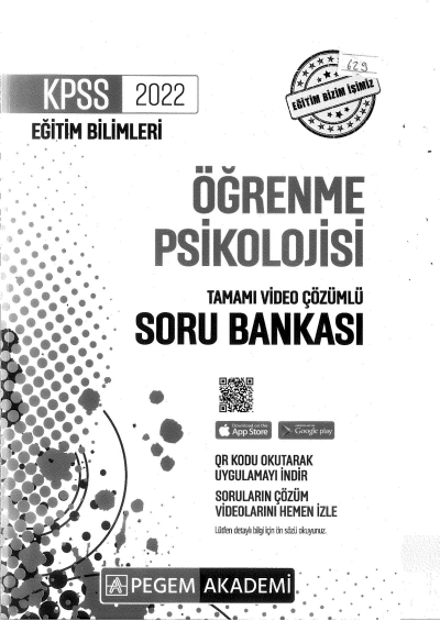 2022 KPSS Eğitim Bilimleri ÖĞRENME PSİKOLOJİSİ SORU BANKASI Vivo Fotokopi Merkezi