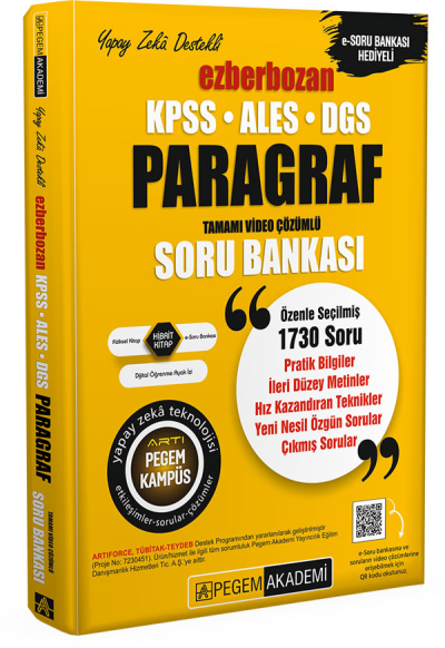 2026 AGS-KPSS-ALES-DGS Ezberbozan Paragraf Tamamı Video Çözümlü Soru Bankası Pegem Akademi Yayıncılık Vivo Fotokopi Merkezi