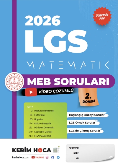 2026 LGS Matematik Meb Soruları Kitabı Kerim Hoca Vivo Fotokopi Merkezi