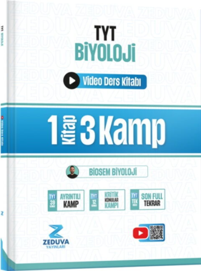Biosem TYT Biyoloji 1 Kitap 3 Kamp Video Ders Kitabı Zeduva Yayınları Vivo Fotokopi Merkezi
