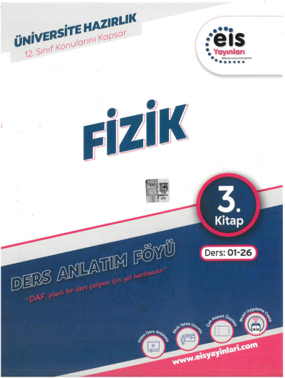 YKS - Mavi Set - DAF - Fizik - 3. Kitap Eis Yayınları Ders:01-26 12. Sınıf Konularını Kapsar Vivo Fotokopi Merkezi