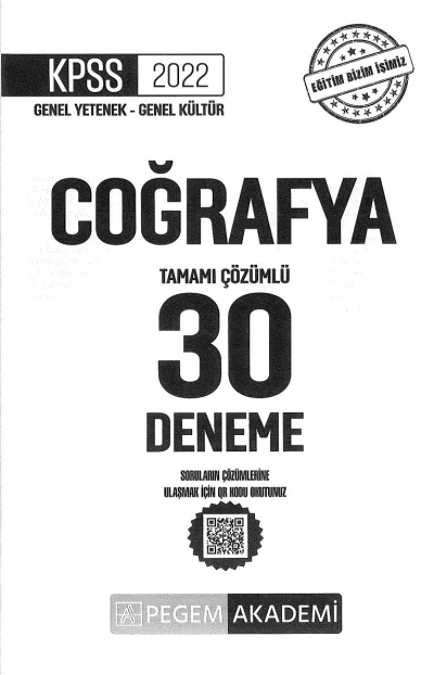 30LU COĞRAFYA ÇÖZÜMLÜ DENEME