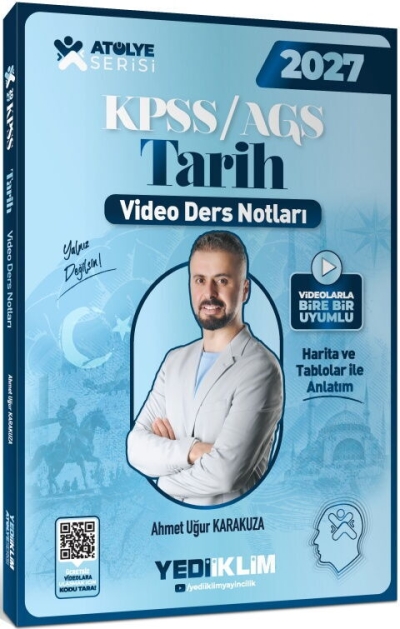 KPSS AGS Atölye Serisi Genel Kültür Tarih Video Ders Notları Yediiklim Yayınları Vivo Fotokopi Merkezi