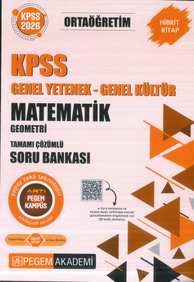 Ortaöğretim KPSS Matematik - Geometri Tamamı Çözümlü Soru Bankası Pegem Akademi