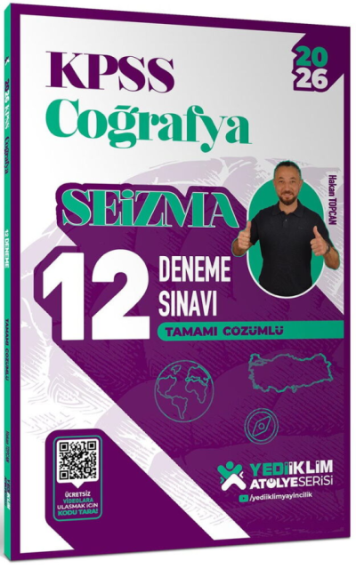 2026 KPSS Atölye Serisi Coğrafya Seizma Tamamı Çözümlü 12 Deneme Sınavı Yediiklim Yayınları Vivo Fotokopi Merkezi