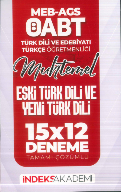 2025 ÖABT MEB-AGS Türk Dili Edebiyatı-Türkçe Eski Türk Dili ve Yeni Türk Dili 15x12 Deneme Çözümlü İndeks Akademi Yayıncılık Vivo Fotokopi Merkezi