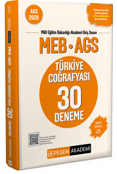 2026 MEB AGS Türkiye Coğrafyası 30 Deneme Pegem Akademi Vivo Fotokopi Merkezi