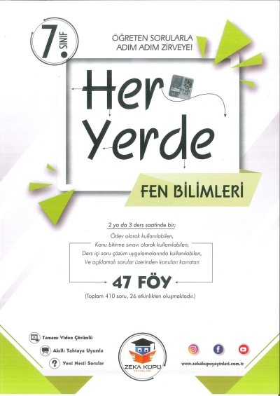 7. Sınıf Her Yerde Fen Bilimleri Soru Bankası Zeka Küpü Yayınları Vivo Fotokopi Merkezi
