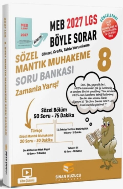 8. Sınıf 2027 Lgs Meb Böyle Sorar Sözel Mantık Muhakeme Soru Bankası Video Çözümlü Sinan Kuzucu Yayınları Vivo Fotokopi Merkezi