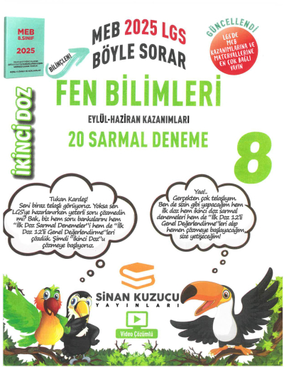 Sinan Kuzucu Yayınları 8. Sınıf İkinci Doz Fen Bilimleri 20 Sarmal Branş Deneme Vivo Fotokopi Merkezi