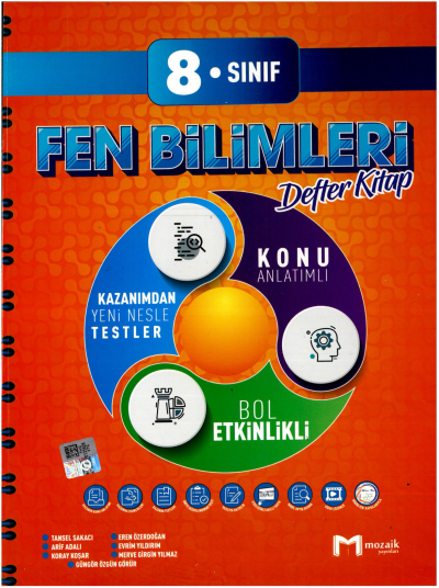 8. Sınıf Fen Bilimleri İntro Defter Kitap Mozaik Yayınları Vivo Fotokopi Merkezi