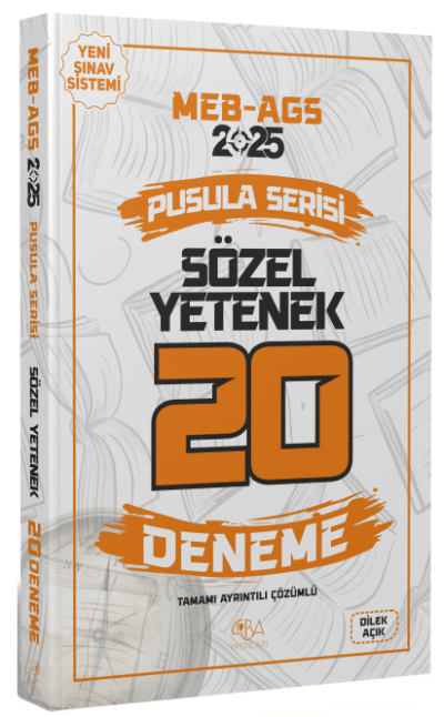 2025 MEB-AGS Sözel Yetenek 20 Deneme Çözümlü Pusula Serisi CBA Yayınları Vivo Fotokopi Merkezi