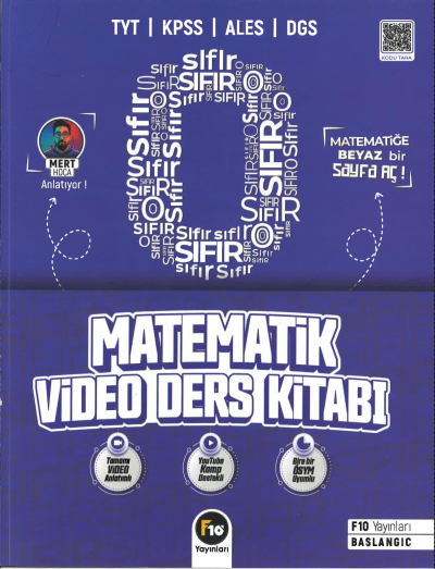 TYT KPSS ALES DGS Sıfırdan Matematik Video Ders Kitabı F10 Yayınları Vivo Fotokopi Merkezi