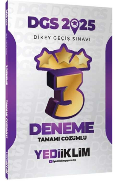 2025 DGS Tamamı Çözümlü 3 Yıldız Deneme Yediiklim Yayınları Vivo Fotokopi Merkezi