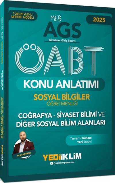 2025 MEB AGS ÖABT Sosyal Bilgiler Öğretmenliği Coğrafya Siyaset Bilimi ve Diğer Sosyal Bilim Alanları Konu A Yediiklim Yayınları Vivo Fotokopi Merkezi