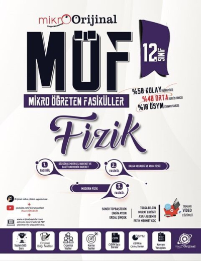 Mikro 12. Sınıf Fizik MÖF Mikro Öğreten Fasiküller Orijinal Yayınları Vivo Fotokopi Merkezi