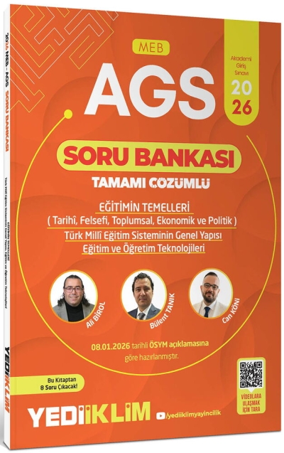 2026 MEB AGS Eğitimin Temelleri ve Temel Kavramlar Türk Milli Eğitim Sisteminin Tamamı Çözümlü Soru Bankası Yediiklim Yayınları