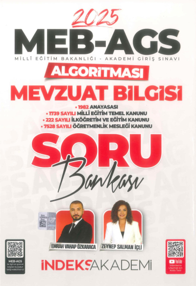 2025 MEB AGS Algoritması Mevzuat Bilgisi Soru Bankası Çözümlü İndeks Akademi Yayıncılık Vivo Fotokopi Merkezi
