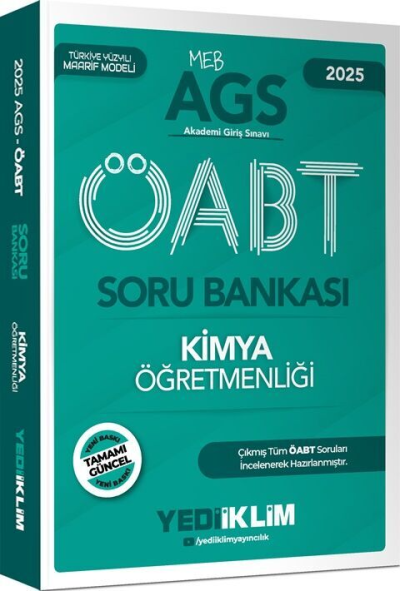 2025 MEB AGS ÖABT Kimya Öğretmenliği Soru Bankası Yediiklim Yayınları