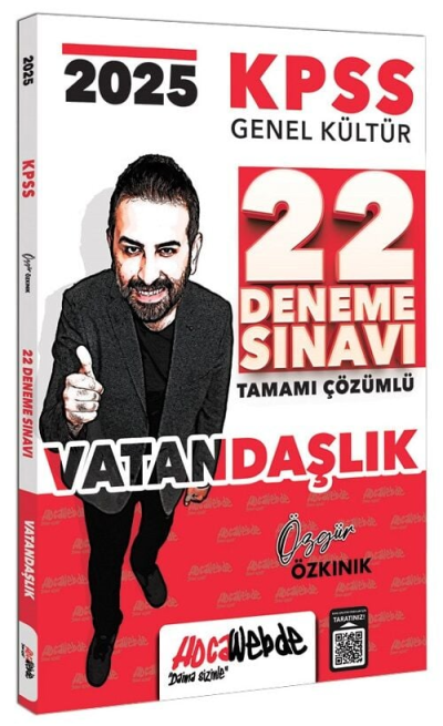 2025 KPSS GK Vatandaşlık Tamamı Çözümlü 22 Deneme Sınavı HocaWebde Yayınları Vivo Fotokopi Merkezi