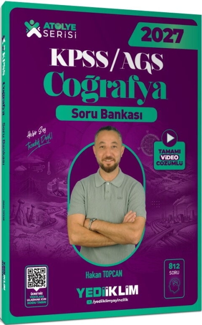 KPSS MEB-AGS Coğrafya Atölye Soru Bankası Çözümlü Hakan Topcan Yediiklim Yayınları Vivo Fotokopi Merkezi