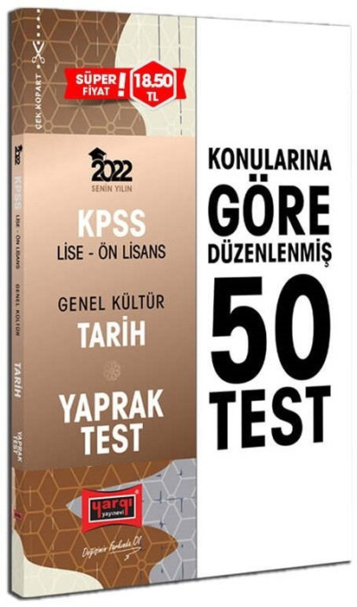 KPSS Lise Ön Lisans GK Tarih Yaprak Test Vivo Fotokopi Merkezi