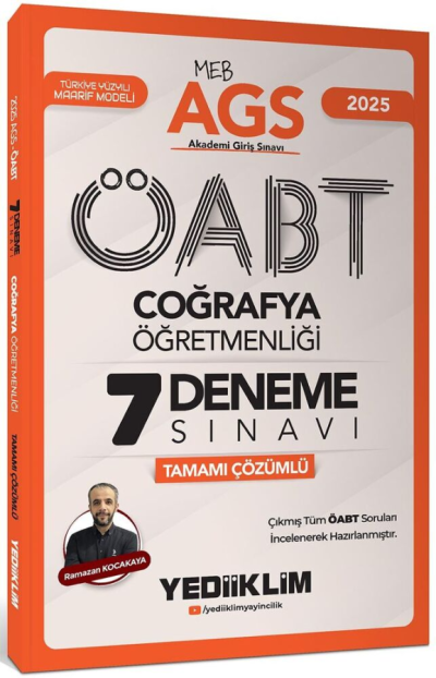 2025 MEB AGS ÖABT Coğrafya Öğretmenliği Tamamı Çözümlü 7 Deneme Sınavı Yediiklim Yayınları Vivo Fotokopi Merkezi