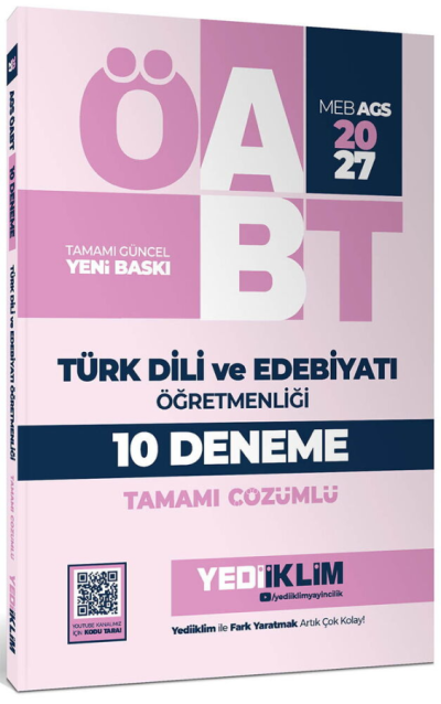 2027 MEB AGS ÖABT Türk Dili ve Edebiyatı Öğretmenliği Tamamı Çözümlü 10 Deneme Yediiklim Yayınları Vivo Fotokopi Merkezi