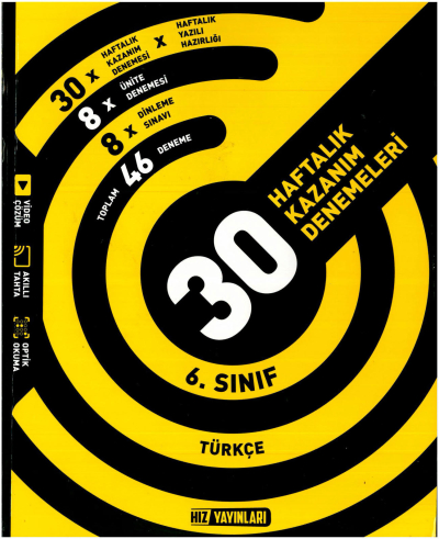 6.Sınıf Türkçe Haftalık Deneme Hız Yayınları Vivo Fotokopi Merkezi