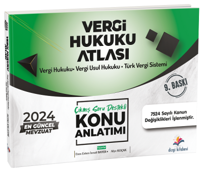 Dizgi Kitap 2024 Vergi Hukuku Atlası Çıkmış Soru Destekli Konu Anlatımı Enes Eslem İsmail Bayer Vivo Fotokopi Merkezi