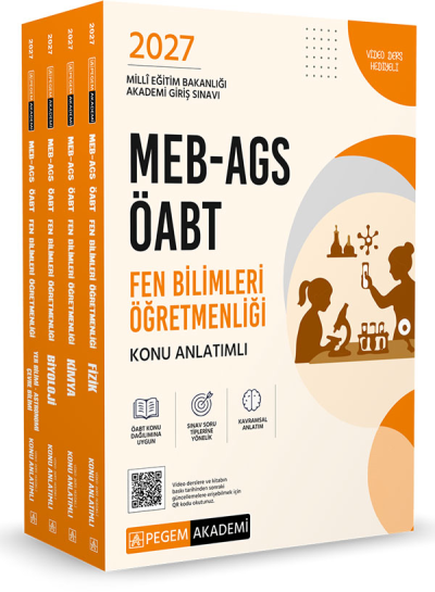 2027 ÖABT MEB-AGS Fen Bilimleri Öğretmenliği Konu Anlatımı Modüler Set (Fizik-Kimya-Biyoloji-Yer Bilimleri-Astronomi-Çevre Bilimi) Pegem Akademi Yayınları Vivo Fotokopi Merkezi