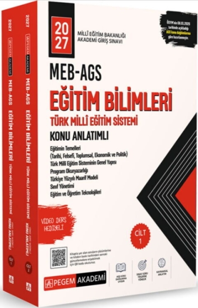 MEB AGS Eğitim Bilimleri ve Türk Millî Eğitim Sistemi Konu Anlatımlı Pegem Yayınları (CİLT 1-2) Vivo Fotokopi Merkezi