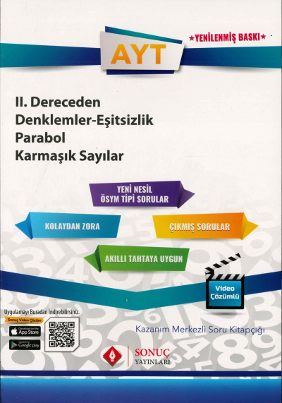 AYT 2. DERECEDEN DENKLEMLER EŞİTSİZLİK PARABOL KARMAŞIK SAYILAR SORU KİTAPÇIĞI Vivo Fotokopi Merkezi