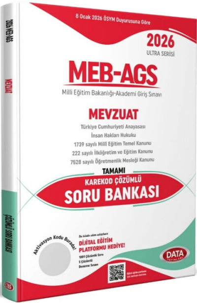 2026 MEB AGS Ultra Serisi Mevzuat Tamamı Çözümlü Soru Bankası Data Yayınları Vivo Fotokopi Merkezi