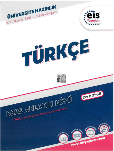 TYT AYT Türkçe Ders Anlatım Föyü Eis Yayınları (Ders: 01-58) 9-10-11-12. Sınıf Konularını Kapsar Vivo Fotokopi Merkezi