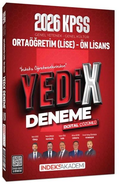 2026 KPSS Lise Ortaöğretim Ön Lisans YEDİX 7 Deneme Çözümlü İndeks Akademi Yayıncılık Vivo Fotokopi Merkezi