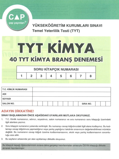 TYT Kimya 40 x 7 Up Deneme Vivo Fotokopi Merkezi