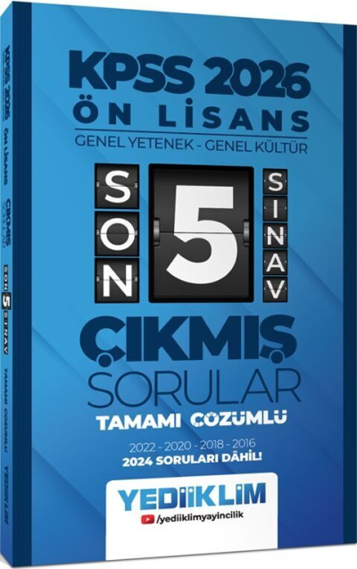 2026 KPSS Ön Lisans Genel Yetenek Genel Kültür Tamamı Çözümlü Son 5 Sınav Çıkmış Sorular Yediiklim Yayınları