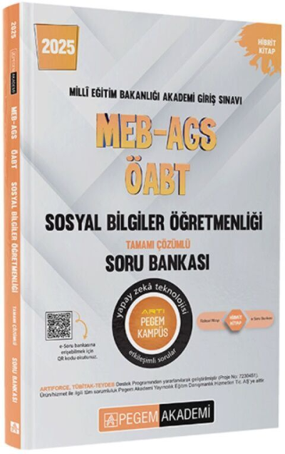2025 MEB-AGS-ÖABT Sosyal Bilgiler Tamamı Çözümlü Soru Bankası Pegem Akademi Yayıncılık