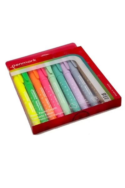 Penmark Kalem Tipi Fosforlu Bristol Kalem Neon Pastel Tropik Renkler 10 Lu