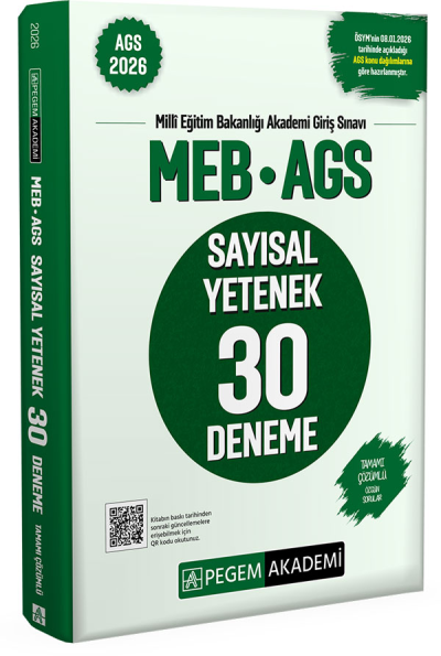 2026 MEB-AGS Sayısal Yetenek 30 Deneme Çözümlü Pegem Akademi Yayınları Vivo Fotokopi Merkezi