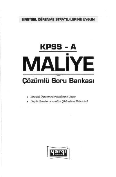 MALİYE ÇÖZÜMLÜ SORU BANKASI Vivo Fotokopi Merkezi