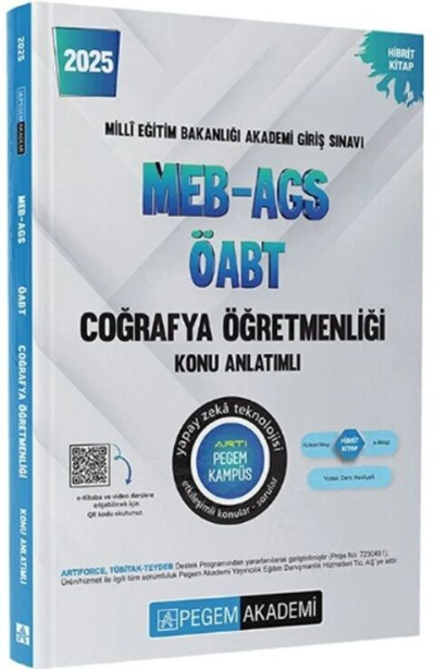 2025 MEB-AGS-ÖABT Coğrafya Öğretmenliği Konu Anlatımlı Pegem Akademi Yayıncılık