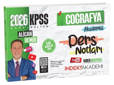 2026 KPSS Coğrafya Akademisi Video Ders Notları Alican Demir İndeks Akademi Yayıncılık Vivo Fotokopi Merkezi