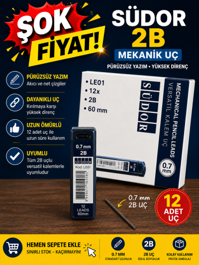 12 li 0.7 MM 2B Kalem Ucu Südor Vivo Fotokopi Merkezi