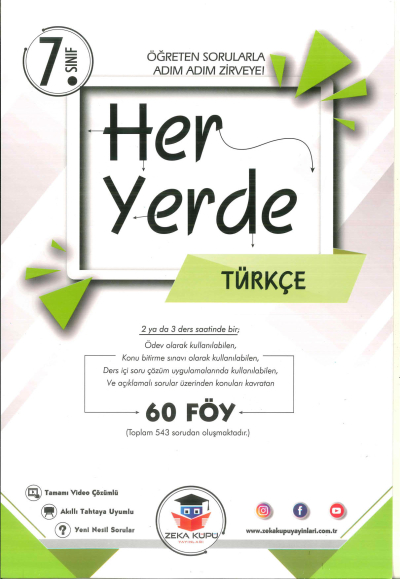 7. Sınıf Her Yerde Türkçe Soru Bankası Zeka Küpü Yayınları Vivo Fotokopi Merkezi