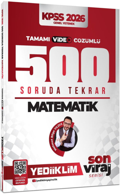 2026 KPSS Matematik Son Viraj Serisi Tamamı Video Çözümlü 500 Soruda Genel Tekrar Kampı Yediiklim Yayınları Vivo Fotokopi Merkezi