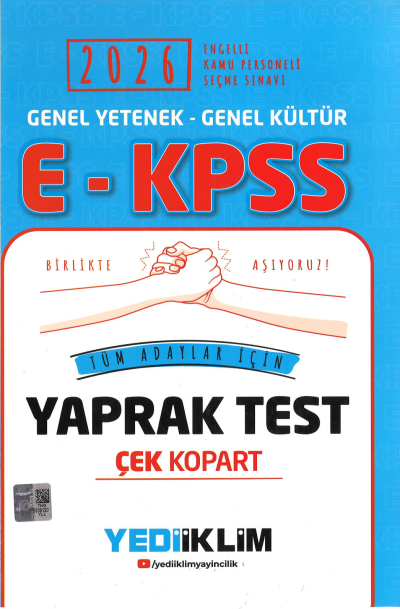 2026 E-KPSS Genel Kültür Genel Yetenek Tüm Adaylar İçin Çek Kopart Yaprak Test Yediiklim Yayınları