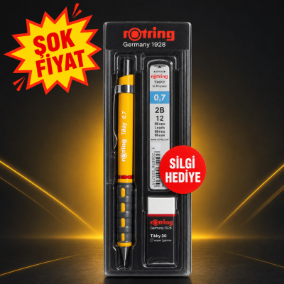 Rotring Tikky 0.7 Uçlu Kalem 2B Kalem Ucu Silgi li 3'lü Set Vivo Fotokopi Merkezi