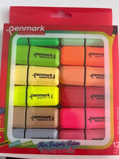 PENMARK 12'Lİ FOSFORLU KALEM SETİ Vivo Fotokopi Merkezi